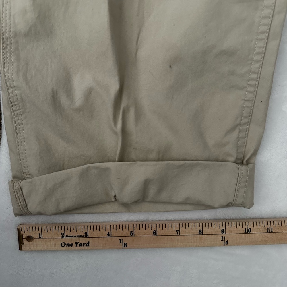 Tommy Hilfiger Khaki Cropped Pants Womens 40x32 Tan Drawstring Floral Lined - Picture 8 of 15